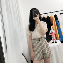 超仙闺蜜上衣 2018新款 蕾丝衫 宽松显瘦开衫 女夏装 钩花镂空v领短袖