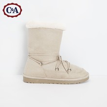 冬季防滑保暖中筒靴CA200199470 C&A女式反绒系带雪地靴
