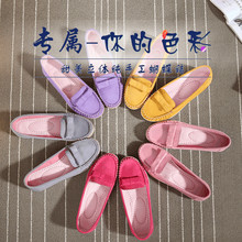 女鞋 防滑蝴蝶结休闲工作妈妈鞋 子厚底单鞋 新老北京豆豆平跟布鞋