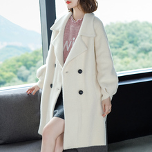 爱朴胖mm秋冬仿水貂绒外套大码女装中长款2018新款韩版胖妹妹毛衣图片