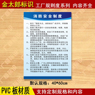 标语规程安全生产车间规章管理制度海报消防工