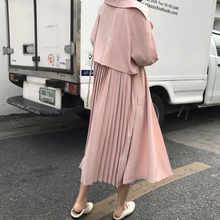 ◆SRK◆小个子神仙风衣~ 后背百褶粉色风衣外套女春秋中长款过膝