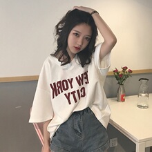 短袖t恤女2018新款宽松韩版学生 大码女装chic韩风上衣ins半袖女图片