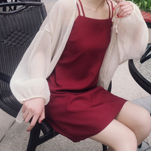 小性感吊带小心机设计感纯色露背酒红色聚会礼服裙连衣裙 夏季新款
