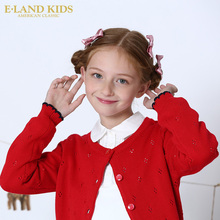 EKCK81221A kids衣恋童装 2018年春季女童镂空针织开衫 Eland