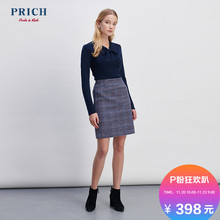 PRICH女装秋冬款2018新款女韩版优雅淑女格子半身裙PRWH84901M图片