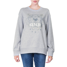 正品现货KENZO/高田贤三女士虎头刺绣套头衫纯棉运动长袖上衣图片