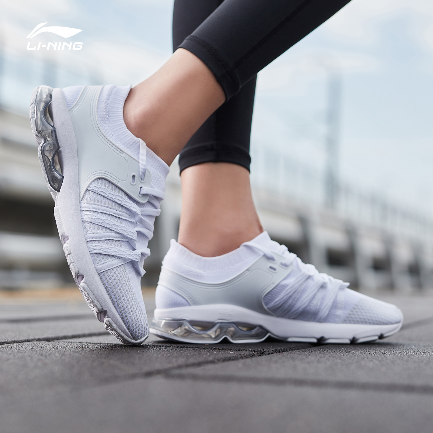 Li Ning Women's Running Shoes 2019 Autumn/Winter Breathable Shock Absorbing Half Palm Air Cushion Shoes Low Top Running Shoes Casual Sports Shoes