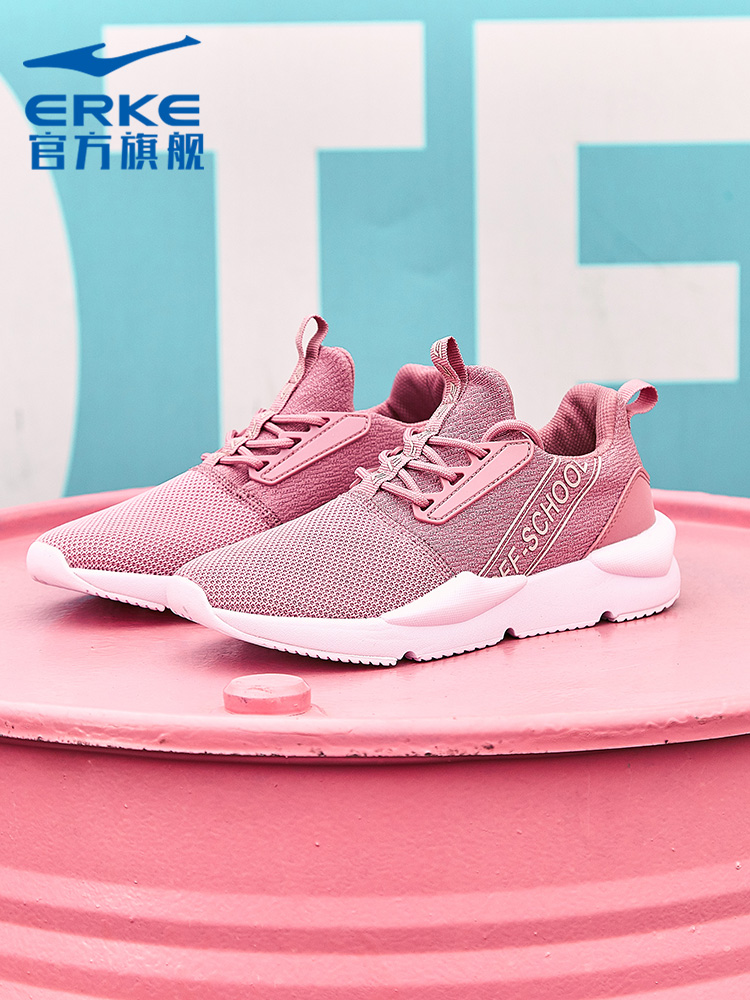 ERKE Women's Shoes Spring/Summer 2019 New Genuine Running Shoes Women's Casual Shoes Breathable Mesh Sneakers Women