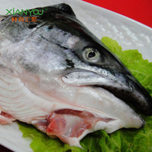 鲜有汇聚进口新鲜冰鲜三文鱼头600g生鲜烧烤炖汤食材海鲜水产鲜活