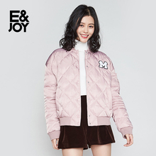 艾格E＆joy2018冬季简约菱形压线保暖宽松短款羽绒服女M146图片