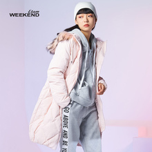 艾格Weekend时尚通勤简约纯色连帽羽绒服女图片