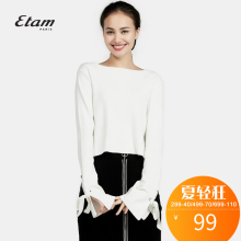 Etam/艾格艾格 Etam  潮流纯色长袖短款优雅针织衫 K244图片