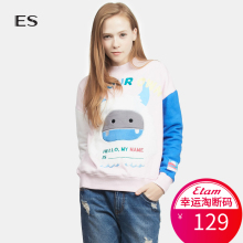 艾格 ES潮流时尚修身百搭可爱印花套头卫衣F648图片
