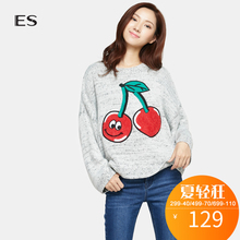 艾格 ES春装款女装时尚宽松俏皮樱桃套头针织衫毛衣S909图片