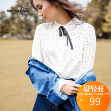 艾格Weekend 秋季时尚甜美波点系带翻领衬衫S452图片