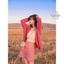 小镇姗姗 韩版慵懒风V领宽松毛衣外套女外搭针织开衫 2019秋新款