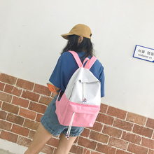 2018韩版潮新款双肩包学院风书包chic帆布包女背包百搭学生休闲包