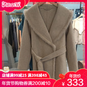 2018冬装 末歌莉娅言新款 水貂毛边双面呢短外套羊毛大衣189C6E050