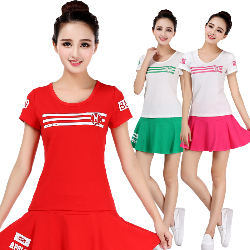 广场舞服装短裙套装2018春夏新款短袖女运动