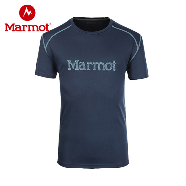 marmot/土拨鼠春夏户外速干透气圆领宽松短袖男T恤F54300