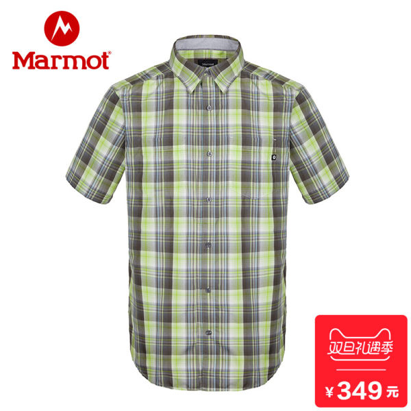 marmot/土拨鼠春夏户外男士吸湿速干透气排汗短袖休闲衬衫Q54520