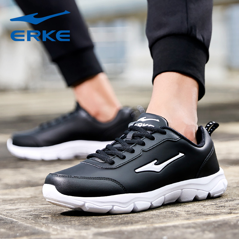 ERKE Men's Shoes Sneakers Men's 2019 Autumn New Leather Waterproof Running Shoes Winter Dad Shoes Men