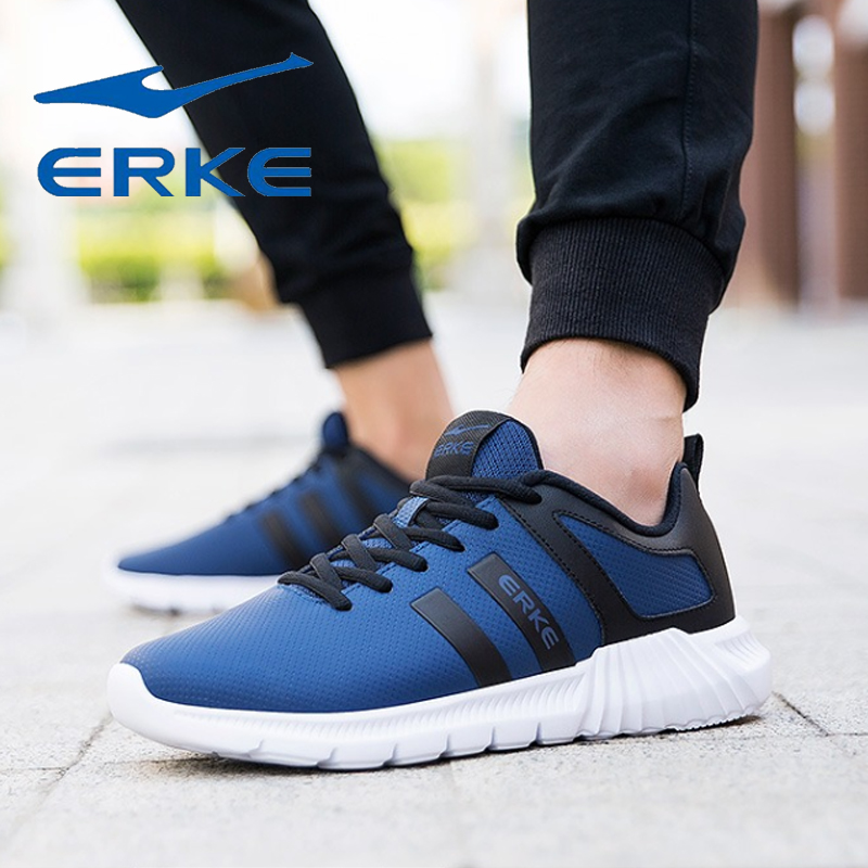 ERKE Men's Shoes Sports Casual Shoes Autumn and Winter New Fashion Breathable Anti slip Simple Slow Running Travel Shoes Light