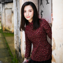 如意风2018春季旗袍上衣 唐装中式改良棉上衣外套修身长袖7552图片