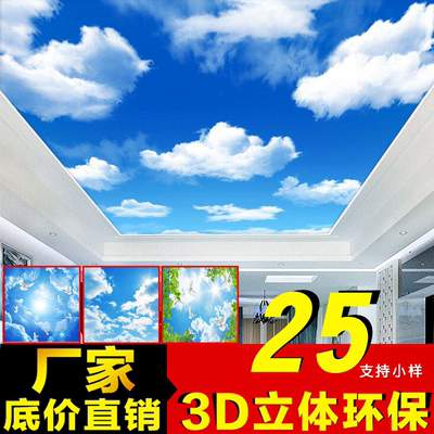 蓝天天花板墙纸哪个好
