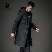 LY JEANS棉服外套棉袄冬季2017新款加厚长款过膝宽松中长款棉衣男