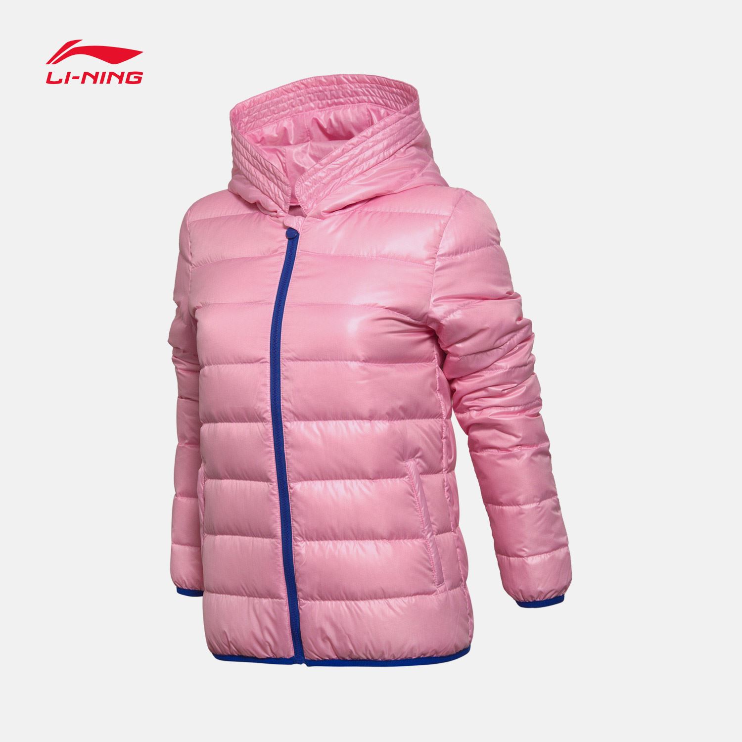 Li Ning short Down jacket women's winter warm sports life series coat hooded white duck down light Down jacket