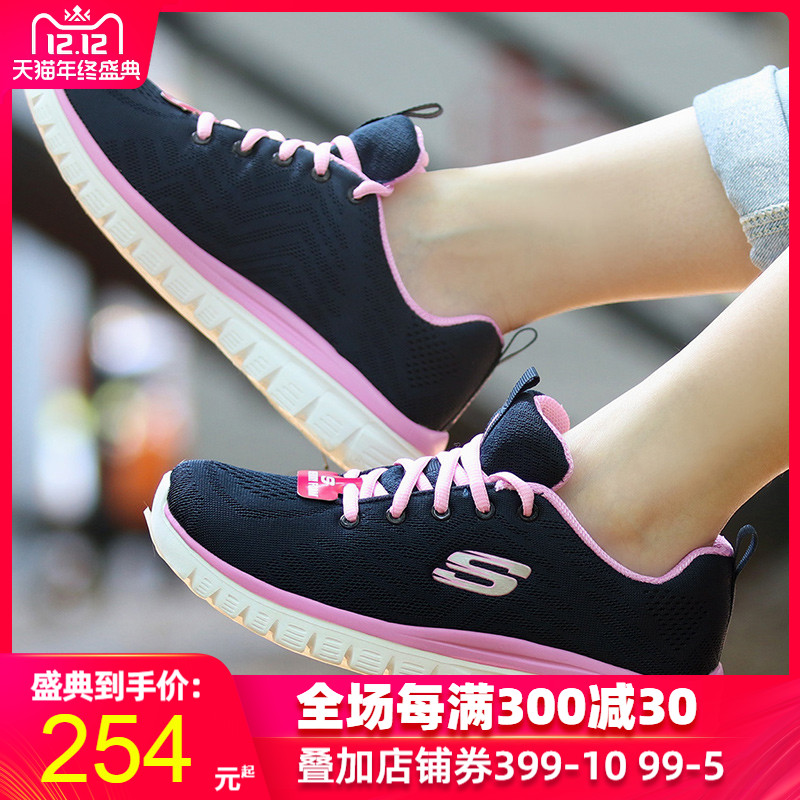 Skechers Women's Shoes 2019 Winter New Running Shoes Light Breathable Casual Shoes Shock Absorbing Sneakers 12615