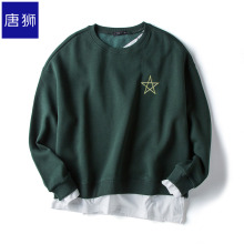唐狮旗舰店2018冬装新款卫衣女加绒宽松套头假两件韩版上衣潮图片