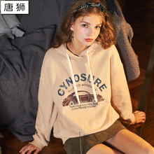 唐狮2018秋装新款女上衣女韩版学生连帽卫衣女宽松卫衣ulzzang女图片