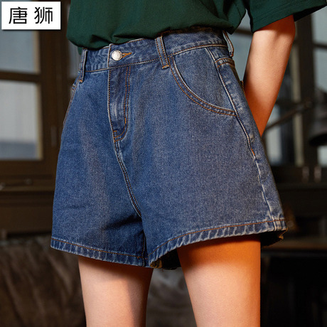 唐狮2018新款高腰牛仔短裤女夏季宽松阔腿裤韩版牛仔短裤显瘦a字商品大图