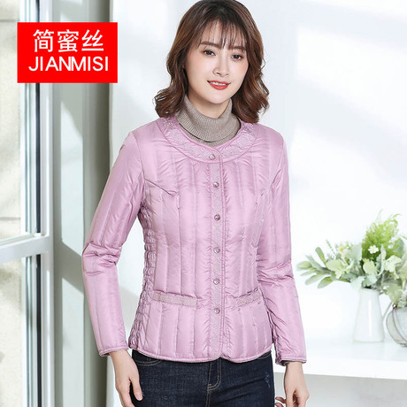 羽绒内胆女中老年大码修身羽绒服保暖上衣长袖短款内穿冬季妈妈装商品大图