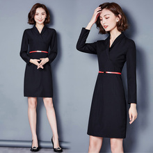 新款2018时尚职业装女装套装正装连衣裙美容师美容院工作服工装春图片