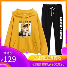 套装 宽松春秋外套ins初中学生薄款 潮休闲运动韩版 卫衣女2019新款