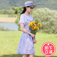 西子小荷吊带裙女夏外穿韩版2018新款时尚中学生小清新显瘦连衣裙图片