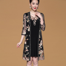 中年连衣裙2018新款高贵40-50岁中老年大码女装结婚礼妈妈装夏装图片