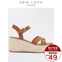 NEW LOOK2018春新款女式厚底凉鞋松糕鞋|567416118