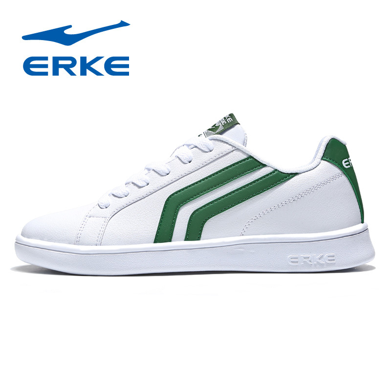 ERKE Men's Shoes Skate shoe Men's Red Spring Summer Genuine Green Tail Casual Shoes Sneakers Men's Small White Shoes Men