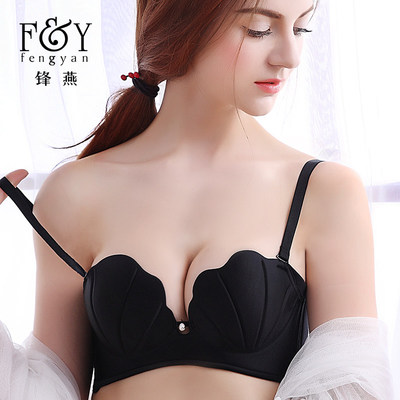 锋燕秋冬文胸聚拢性感少女小胸无钢圈内衣套装一片式薄款大码胸罩