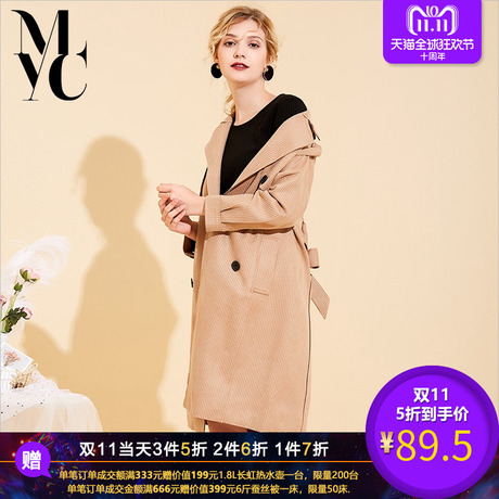 韩版潮流女装外套2018冬季新款时尚百搭洋气修身显瘦气质中长大衣商品大图