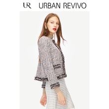 UR2018秋冬新品女装时尚复古小流苏成熟短外套WE39S1BN2003图片