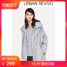 UR2018秋冬新品女装高领自然修身时尚中长外套WG36R1LE2000图片