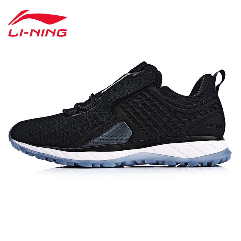 Li Ning Running Shoes Women's Shoes 2019 Protective Cloud Shock Absorption Rebound Windproof and Waterproof Running Shoes Black Spring and Autumn Sports Shoes Women