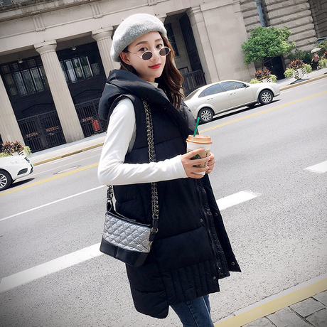 2018新款女装秋冬季宽松加厚马夹外套棉衣马甲女冬中长款韩版商品大图