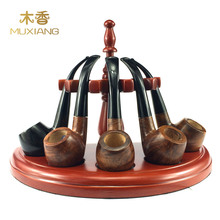 烟斗配件用五位守局屏⑹窖潭芳 木香 半圆型罗马式5斗座架子